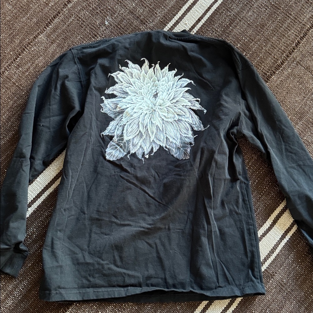 YOHJI YAMAMOTO Black Grey Logo Cotton Crew Neck Pullover